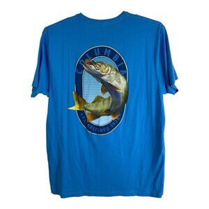 Columbia Mens Tee Shirt Size XXL Salt Fish Blue Short Sleeve Casual Tee